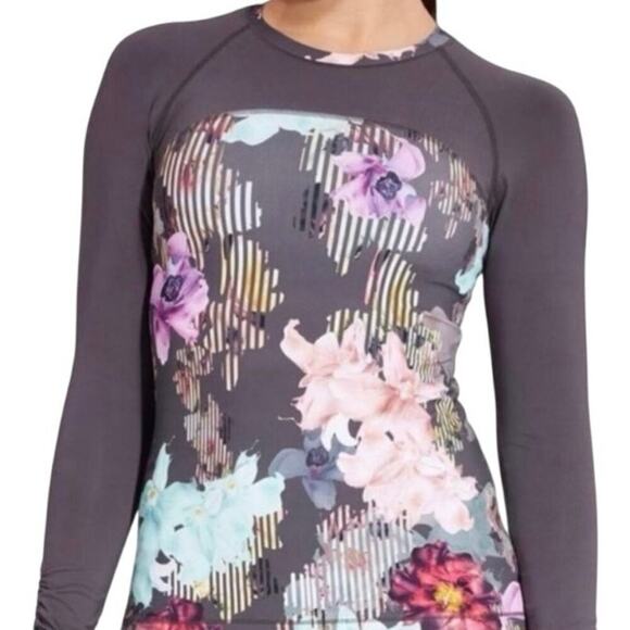 Calia Carrie Underwood Botanical Garden Floral Long Sleeve Rashguard Sz M (8-10) - Picture 1 of 8